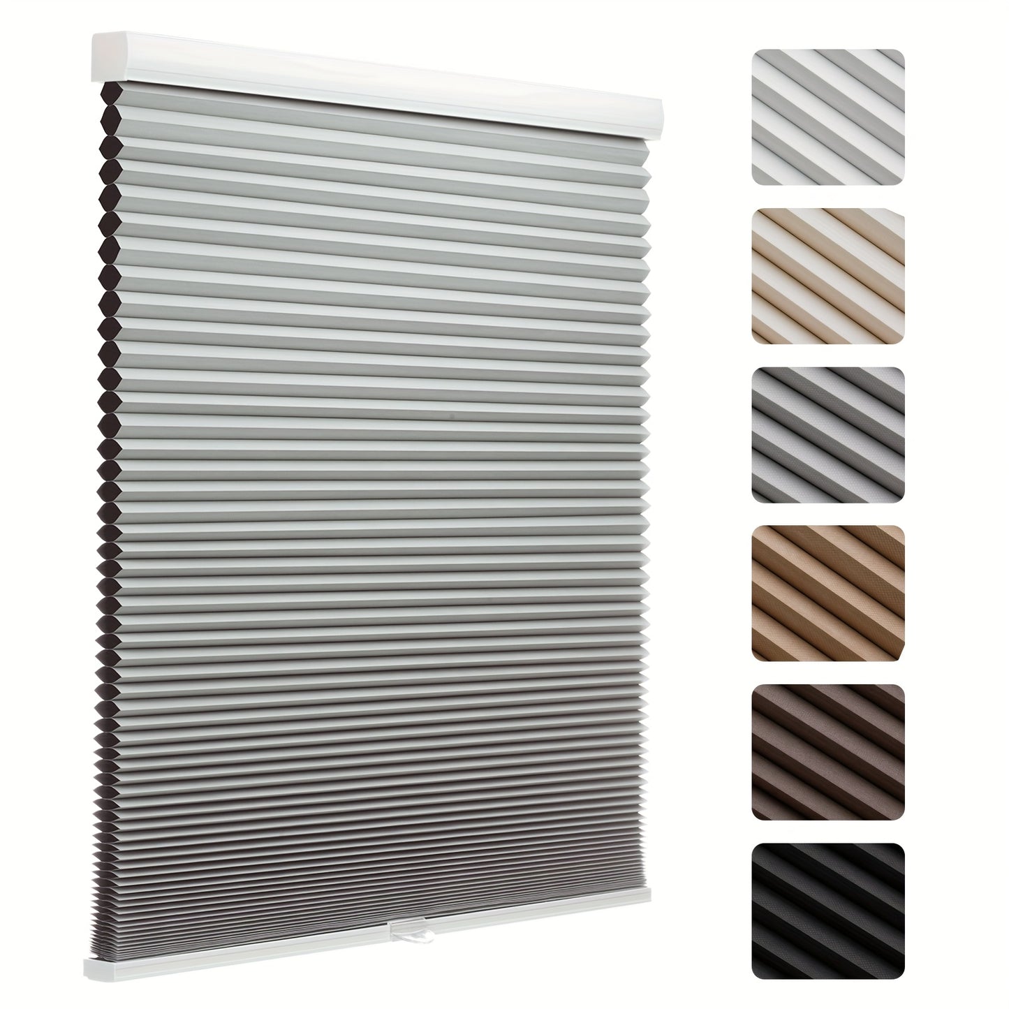 Cordless Pull-Down Honeycomb Shades Are Ideal for Indoor Windows, Providing a Classic And Simple Solution for Home Offices with Room-Darkening Features And Easy Installation.