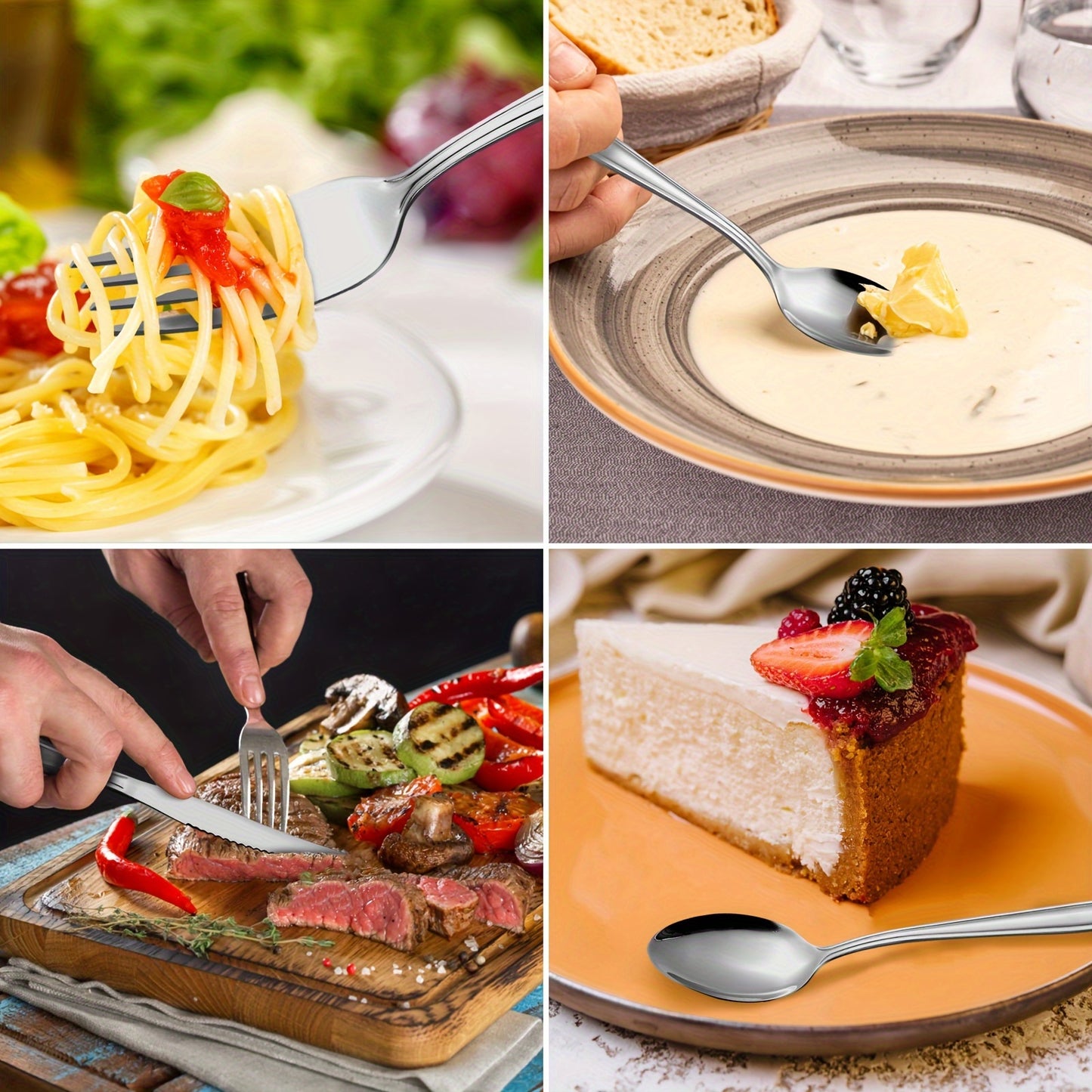 100pcs/set Of Silverware, Stainless Steel Cutlery Set, Including Knives, Forks, Spoons, Mirror Polishing, Dishwasher Safety, Wedding, Birthday Party