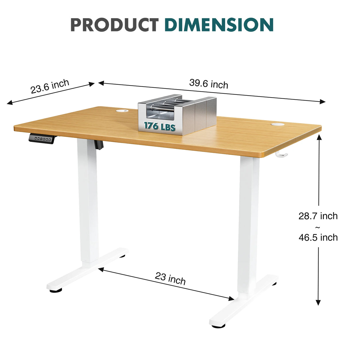 JHK Ergonomic Electric Standing Desk Height Adjustable Computer Desk Large Work PC Table Home Office Writing Gaming Desks