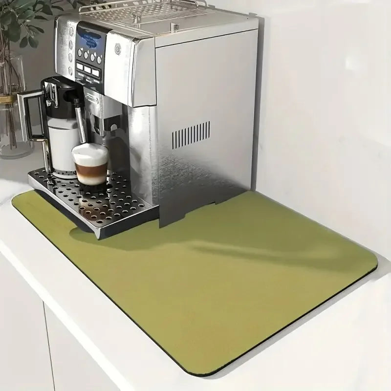VIKAMA Pure Color Drying Dish Absorbent Dishware Kitchen Mat Coffee Machine Table Diatomaceous Earth Drainage Non-slip Carpet