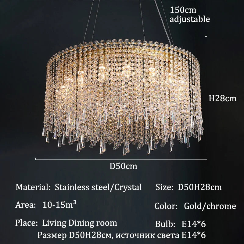 Luxury Crystal Chandeliers Living Room Lights Dining Table Light Chandelier Ceiling Light Fixtures Żyrandol Ceiling Pendant Lamp