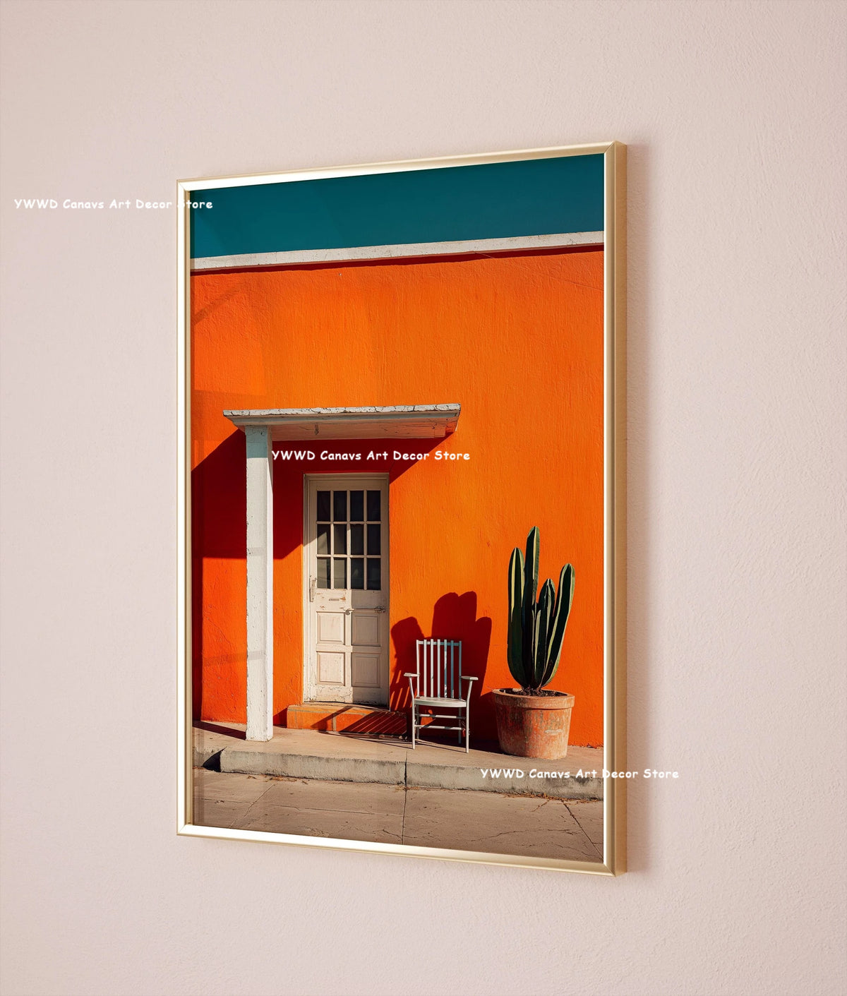 Bohemian Cactus Desert Canvas Poster Mexico Smallest Architectural Artwork Western Plant Wall Art Print for Modern Home Decor
