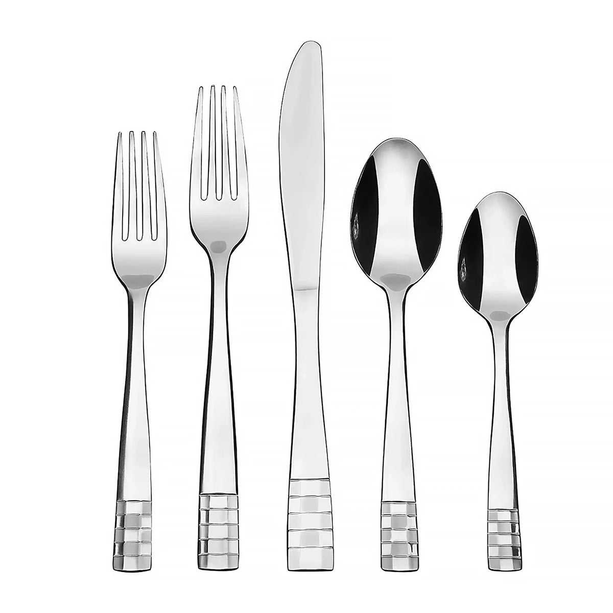 KOOMADE Flatware CHECKERS 20pcs Remailer home kitchen utensil set including fork knife and spoon