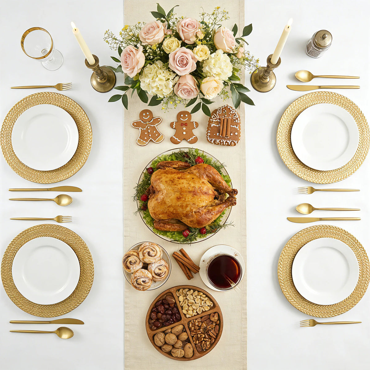 Set of 50 Gold Charger Plates 9 Inch Plastic Reusable Decorative Dinner Chargers, Antique Gold Round Serving Plates with Olive Leaf Pattern Embossed Rim, Heavy Duty Table Chargers for Wedding Party Banquet Christmas Table Set