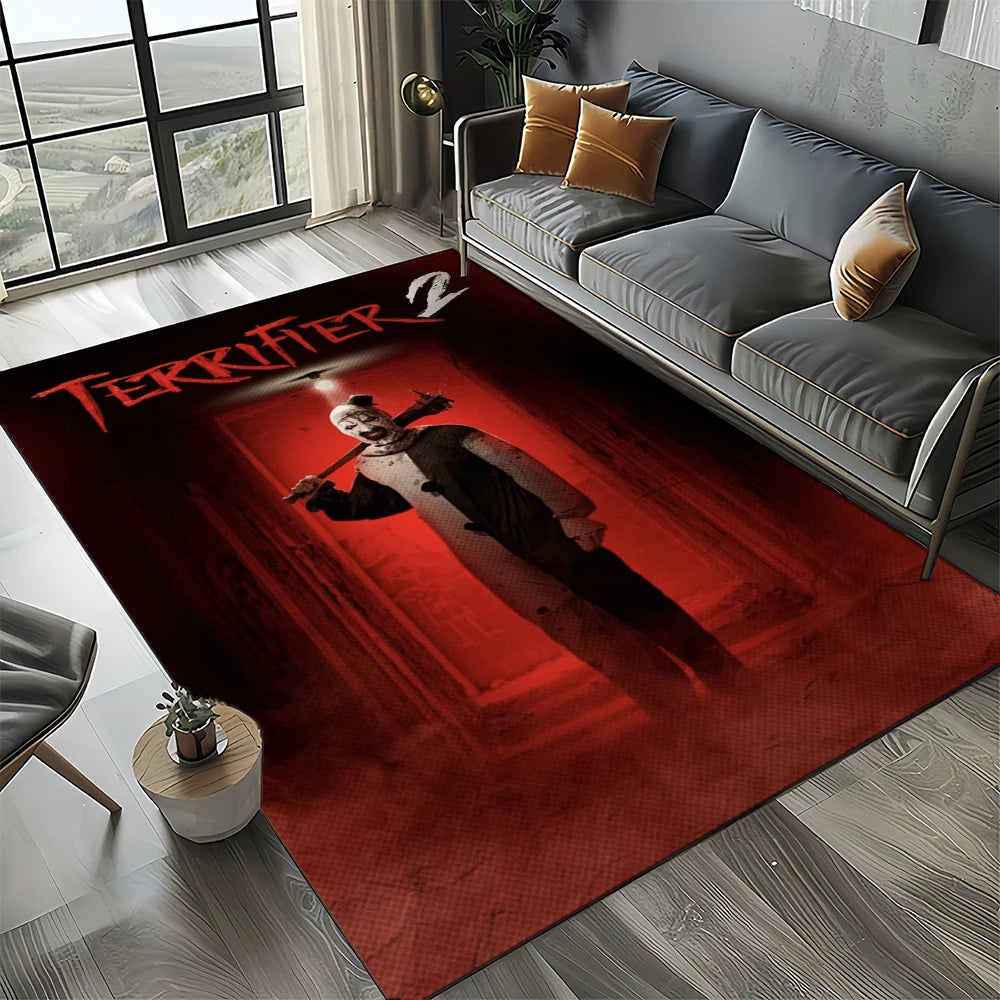 27 Style Terrifier Horror Movie Halloween Gift Area Rug Carpet for Living Room Bedroom Home Decor,kids Non-slip for Sofa Doormat