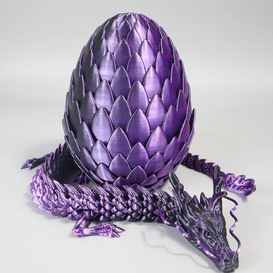3D printed giant egg, 7in scale, with a 24in dragon; large decorative gift, suitable for parties, Easter