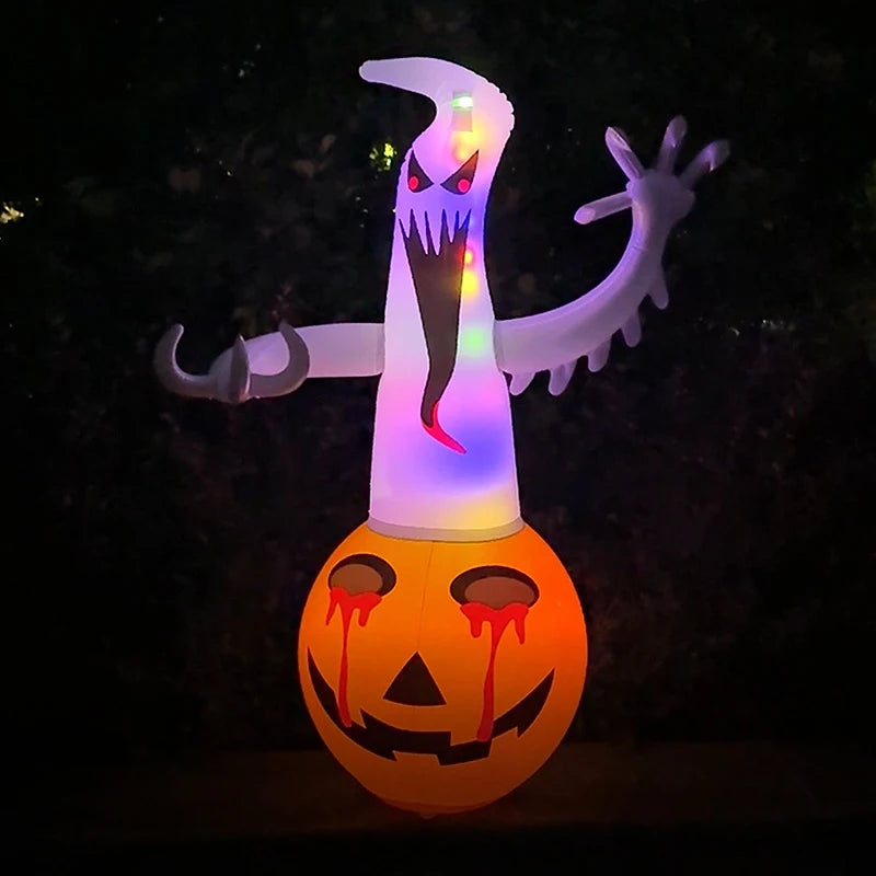 Halloween Giant LED Light Inflatable Pumpkin Ghost Eyeball PVC Model Spooky Atmosphere Ornament Festival Party Outdoor Décor