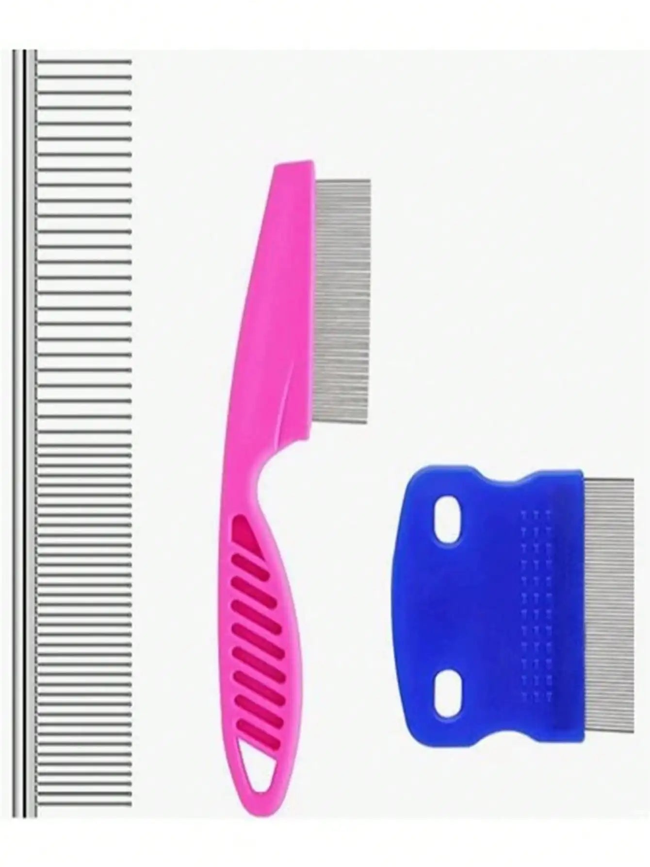 4pcs Lice Comb Set, Stainless Steel Comb, Fine Tooth Comb, Hairdressing Comb, Head Makeup Comb