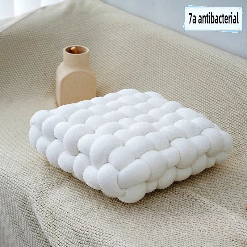 Hand Knot made Cushion 2025 Square Nordic Aesthetic Stuffed Plush Pillow Soft Skin-friendly for Office Chair & Home Sofa