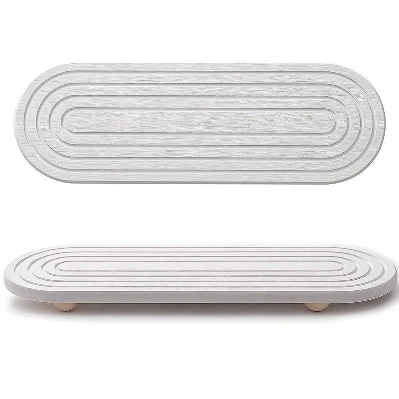 1PCS Absorbent Stone Tray for Kitchen Bathroom Countertop Quick-Dry Sink Holder Faucet Diatomite Mats - Kitchen Accessory