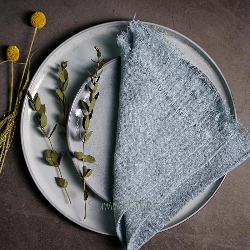 20PCS Large Napkins Cotton Gauze 41x41cm Muslin Cloth Tea Towels Dinner Retro Cheesecloth Wedding Party Rustic Table Decoration
