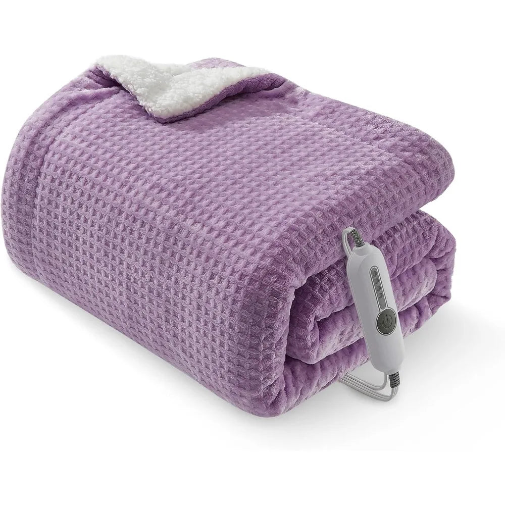 Garvee Ultra Soft Double-Sided Flannel Autumn Winter Blanket Heated Throw Blanket for Warm Bed Solid Cozy Nap Throw Electric Blanket for Sofa