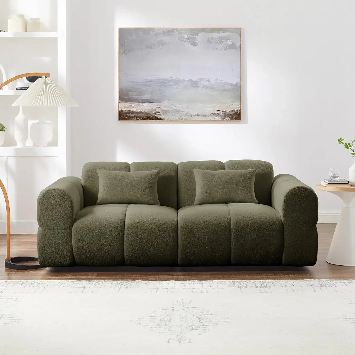 80\" Oversized Boucle Sofa Couch Modern Deep Seat Love Seat Mid-Century Cloud Couch for Living Room Comfortable Customized