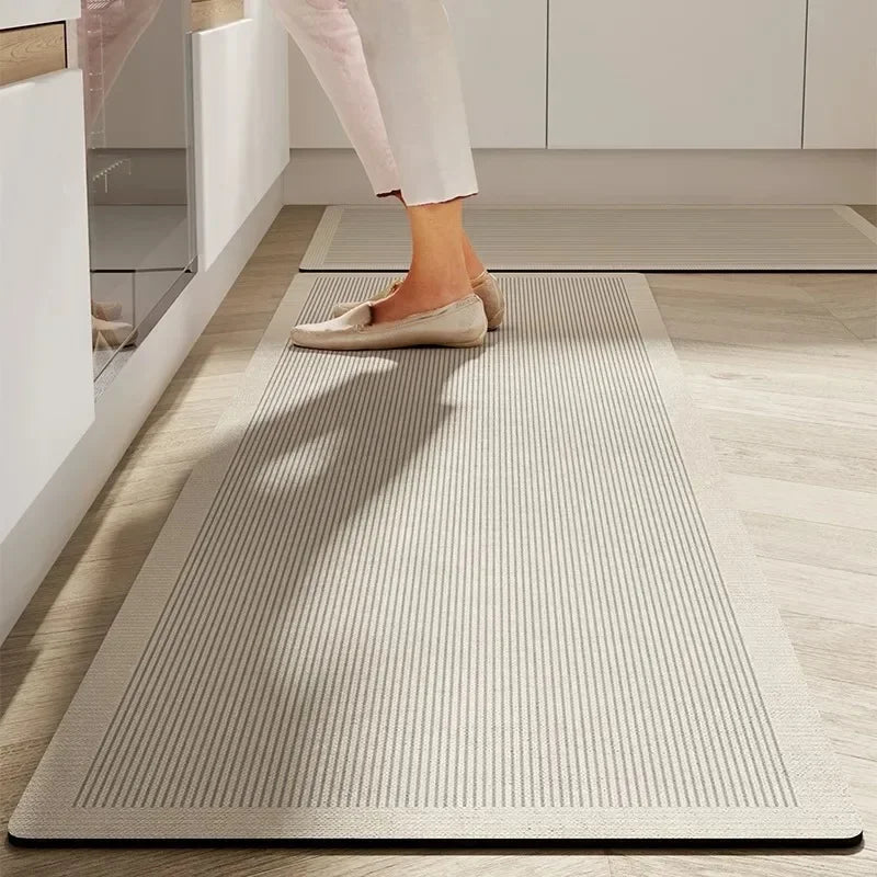 Kitchen Pvc Floor Mat Leather Waterproof Non-slip Carpet Oil-proof Foot Mats Pink Flower Pattern Home Decoration Rug Vinyl Rugs
