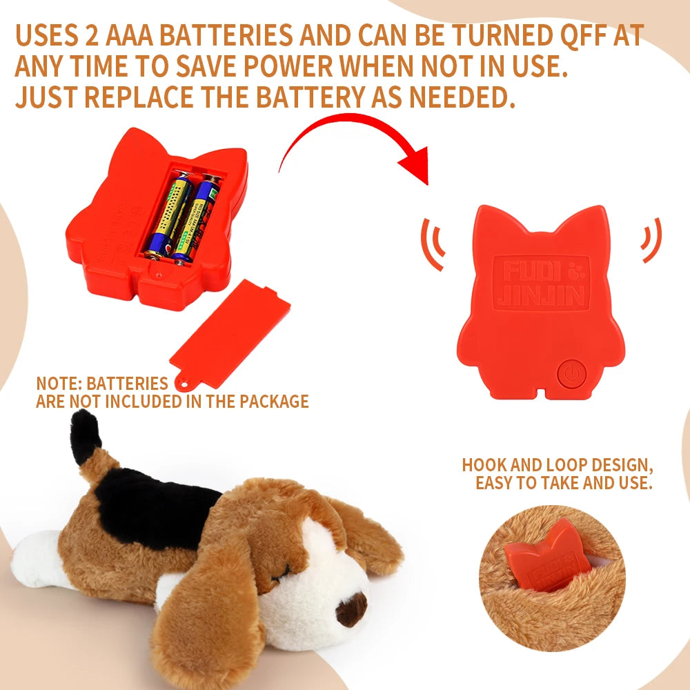 Puppy Dog Heartbeat Toy, Sleep Aid Crate Kennel Training Puppy Toy, Interactive Pet Squeaky Chew Dog Toy