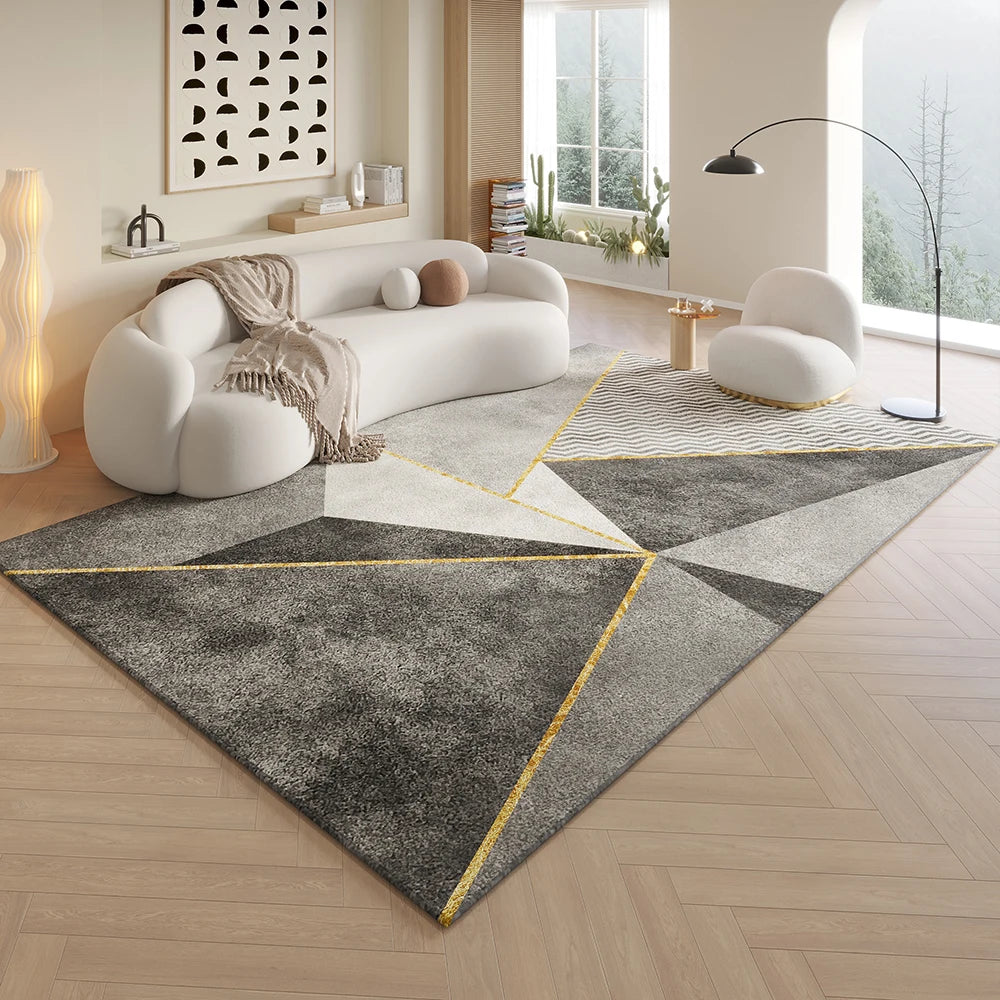 Vikama's Light Luxury Geometric Gradient Carpet Home Decoration, Large-Sized Living Room Non-slip Floor Mat, Soft And Dirt-proof