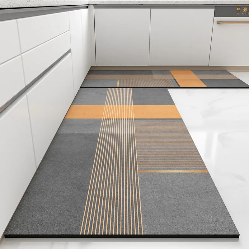 Kitchen Pvc Mat Waterproof Carpet Non-slip Leather Floor Mats Oil-proof Long Area Rug Home Decoration Alfombra De Cocina 주방 깔개