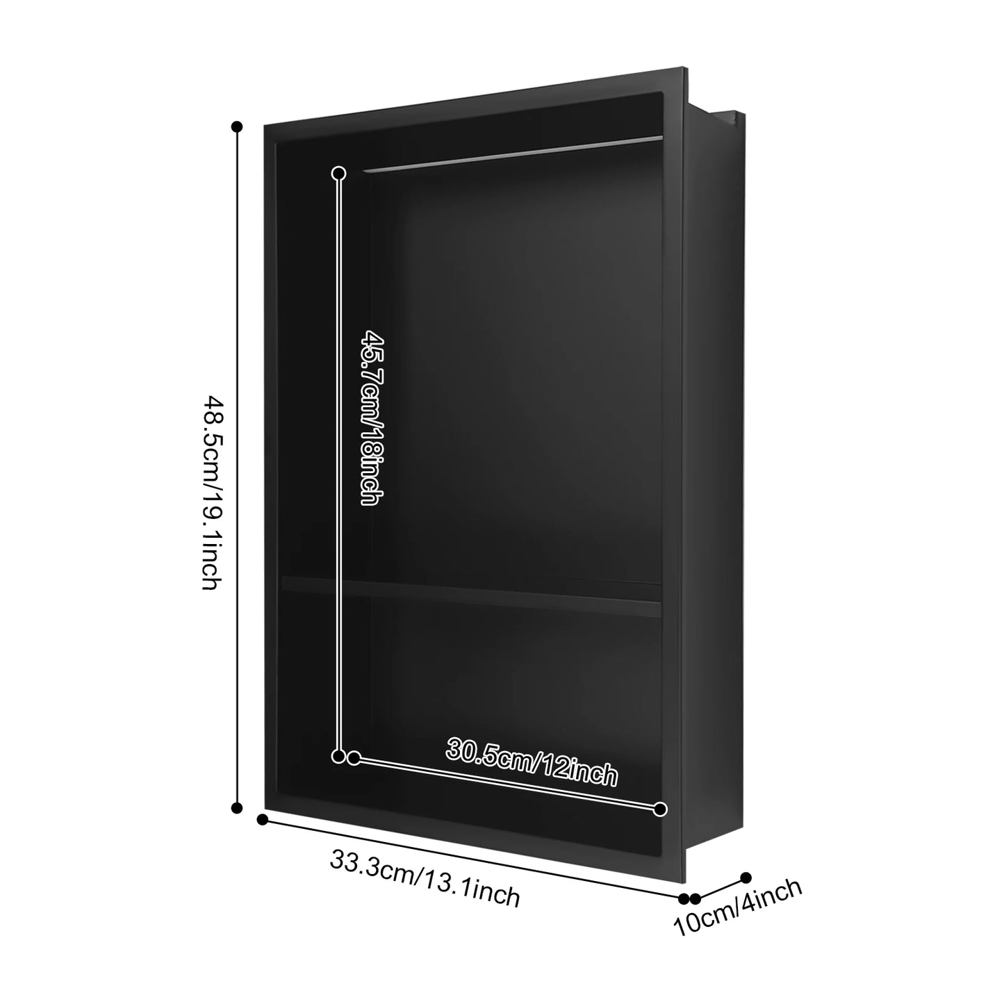 Stainless Steel Recessed Wall Niche with LED Light 2/3-Tier Bathroom Shelves Concealed Shower Niche Shelf Bathroom Cabinet