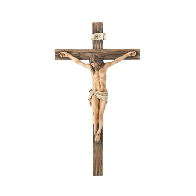 Easter Cross Resin Figurine Home Office Desktop Decoration Religious Holiday Ornament Gift Tabletop Art Sculpture For Christian
