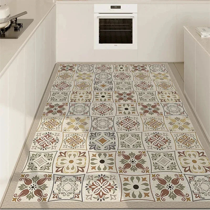 Pvc Kitchen Carpet Waterproof Floor Mat Leather Non-slip Floor Mats Large Area Rug Home Decoration