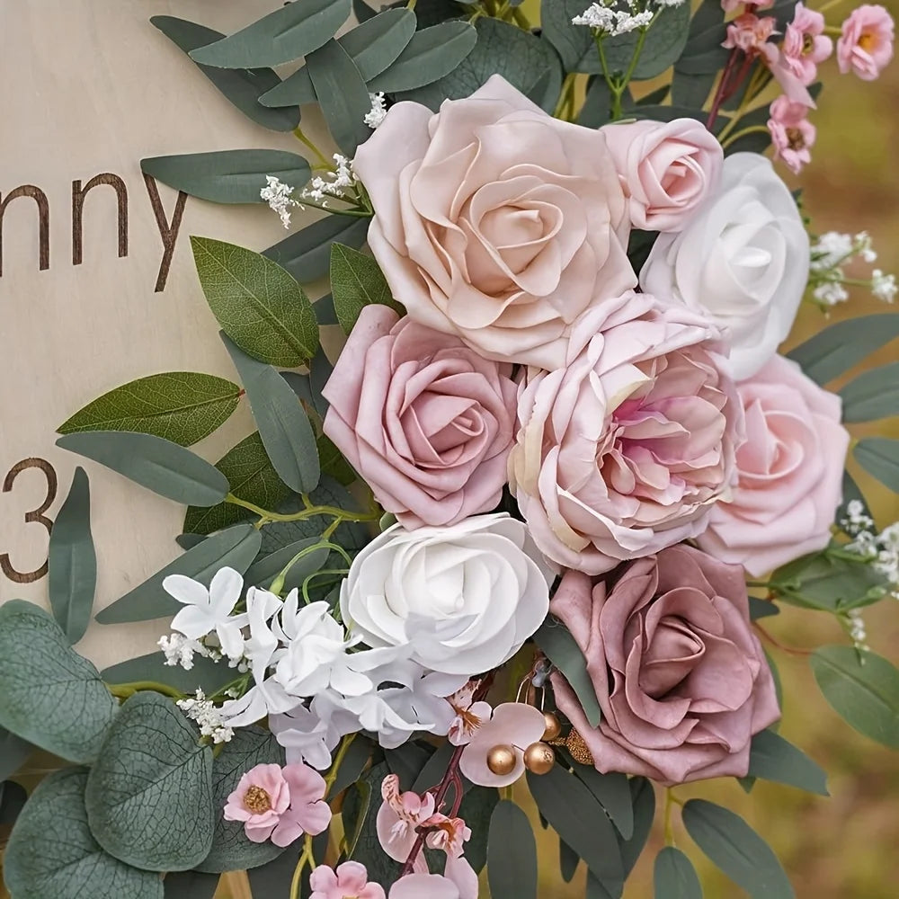 2pcs Decoration Flowers, Artificial Rose Wreaths ,Suitable for Outdoor Decoration, Home Decoration, Arch Decoration