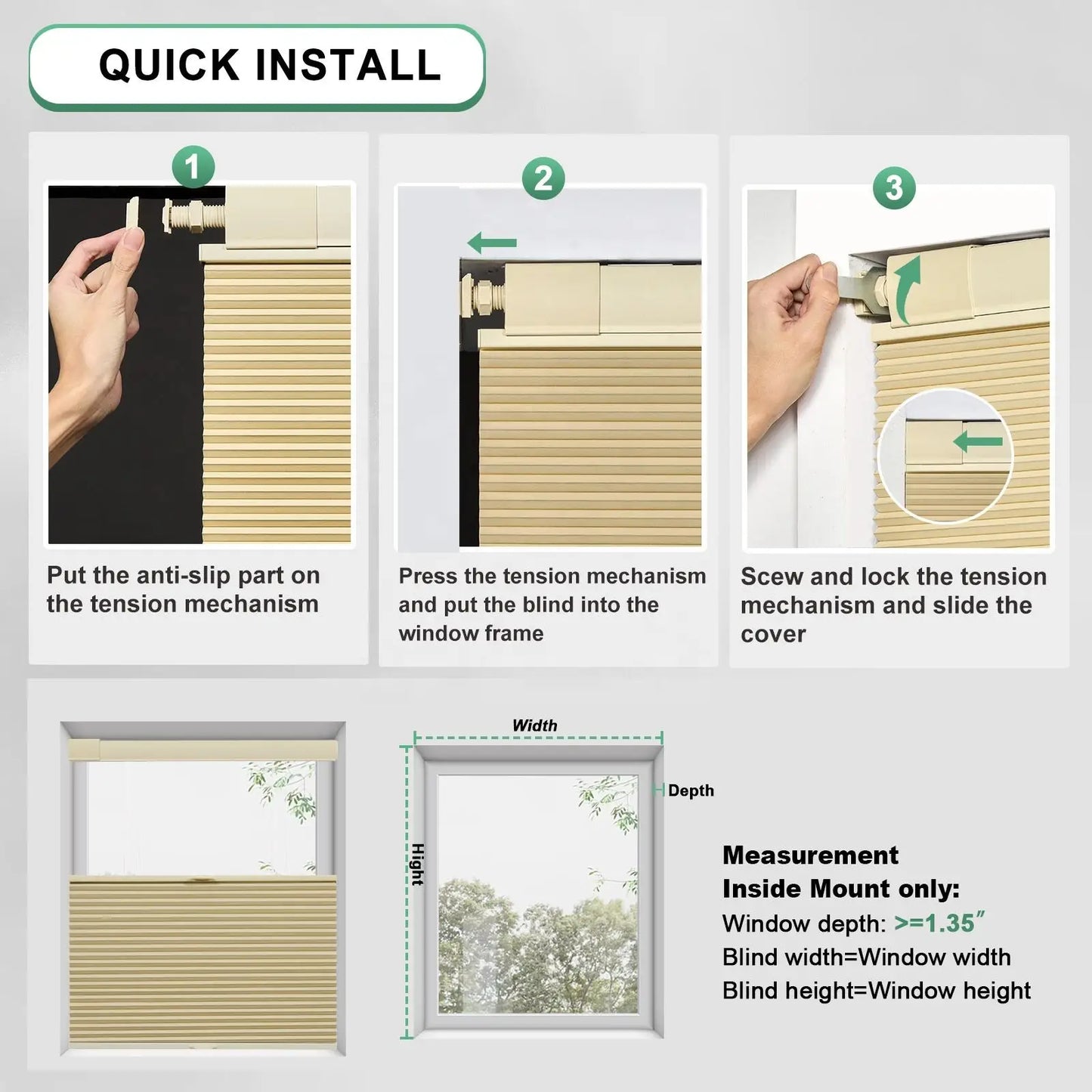 High Quality Wholesale Prices Color-Matched Day and Night No Drill Honeycomb Blinds For Windows