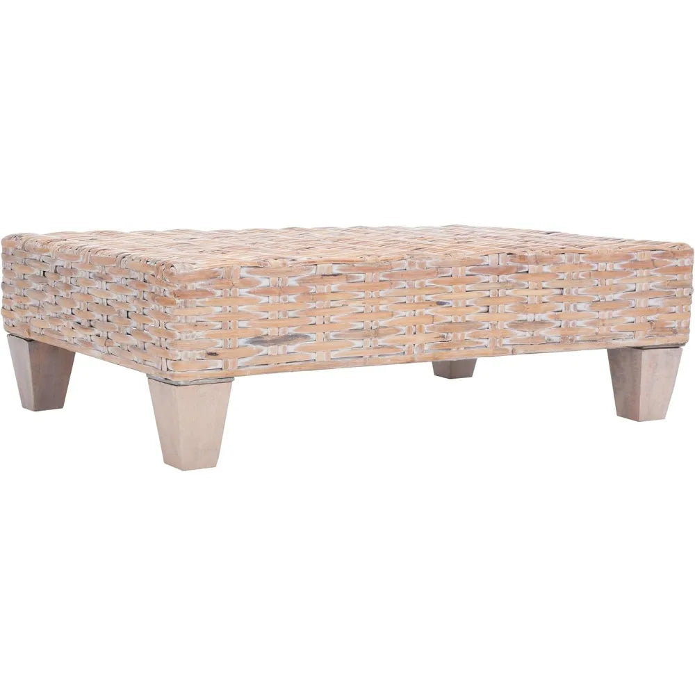 Home Collection Leary Coastal Natural White Wash Coffee Table