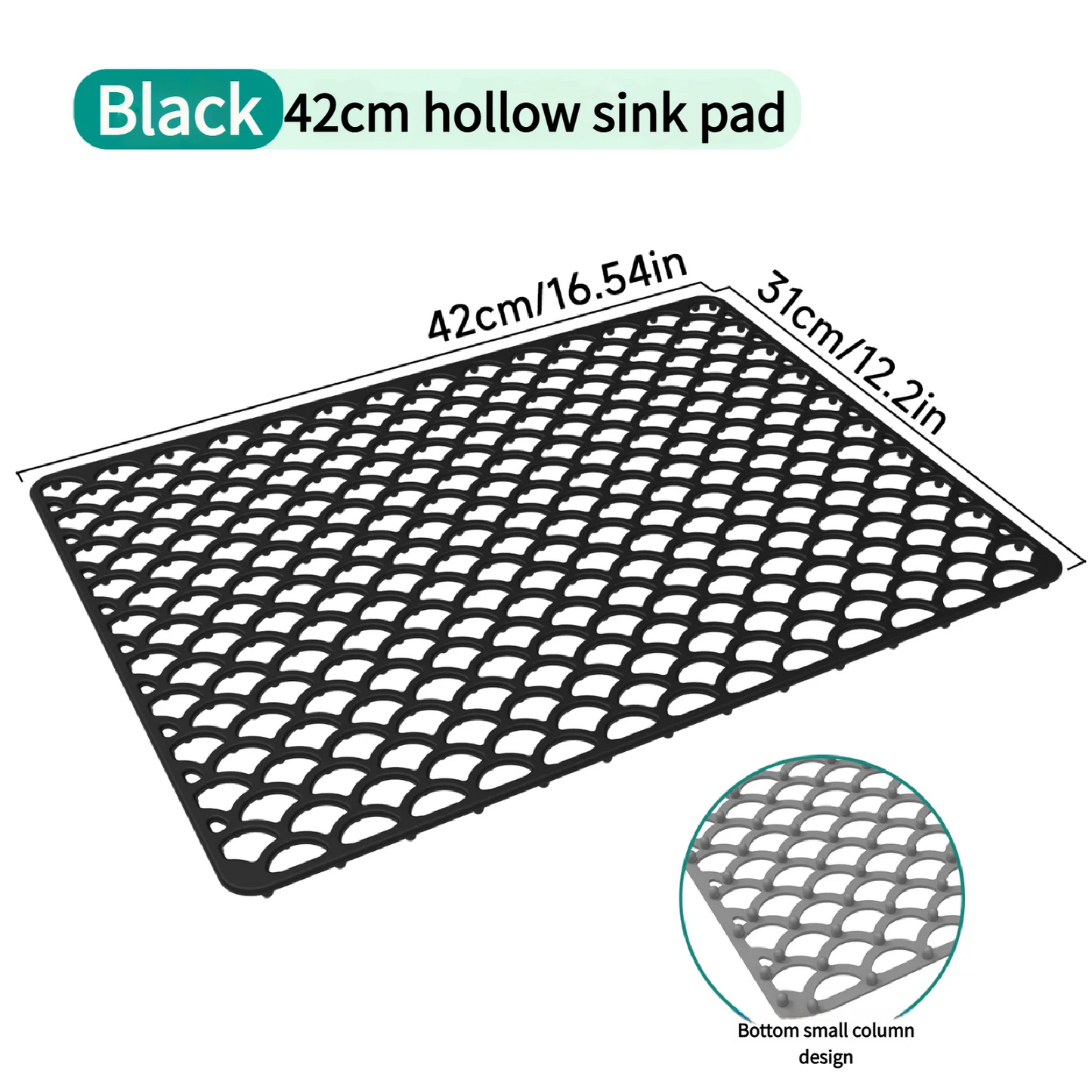 Kitchen Durable Silicone Sink Drainage Mat, MultipurposeNo n-Slip Soaking Pad, Hollow Silicone Sink Mat,Dish Drying Pad