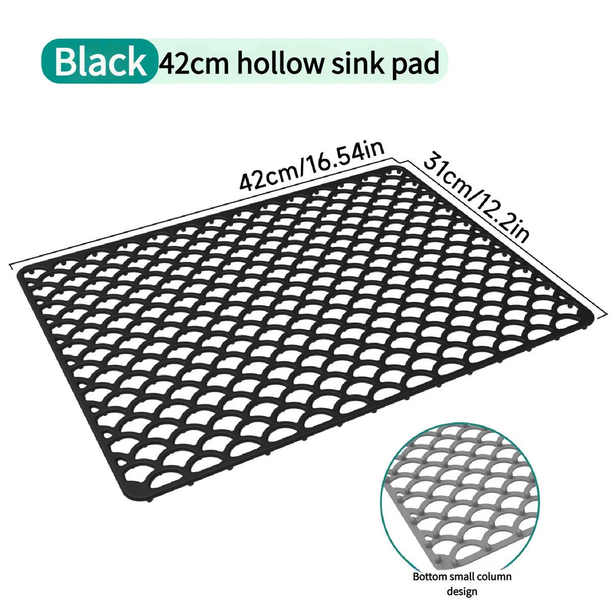 Kitchen Durable Silicone Sink Drainage Mat, MultipurposeNo n-Slip Soaking Pad, Hollow Silicone Sink Mat,Dish Drying Pad