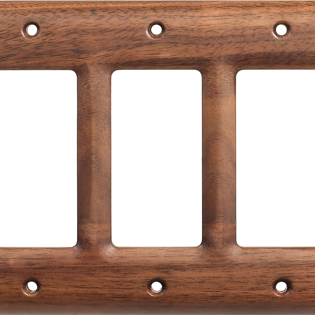 North Walnut Decorative Switch Plate & Outlet Cover - Solid Wood Screw-In Light Socket Cover, Easy Install for Single/Double Rocker Switches & Outlets, Modern Walnut for Office, Residential & Commercial Use.