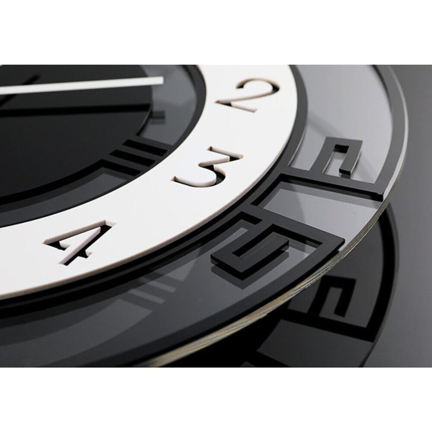 Modern Large 18-Inch Black & White Minimalist Wall Clock - Silent Non-Ticking Quartz Movement, Acrylic Round Clock with Black Hands & White Face, Sturdy Iron Frame for Living Room, Bedroom, Kitchen, Office - Easy-to-Clean Sur