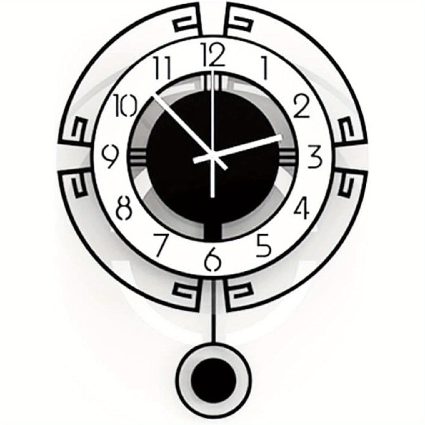 Modern Large 18-Inch Black & White Minimalist Wall Clock - Silent Non-Ticking Quartz Movement, Acrylic Round Clock with Black Hands & White Face, Sturdy Iron Frame for Living Room, Bedroom, Kitchen, Office - Easy-to-Clean Sur