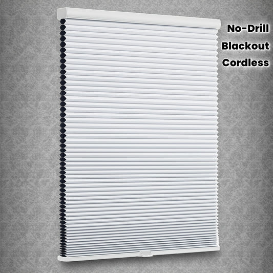 Blackout Cordless No Drill Cellular Shades, Honeycomb Blinds for Indoor Windows, Protect Privacy for Home, Office, Installation Accessory Is Included, Supporting Two Installation Methods