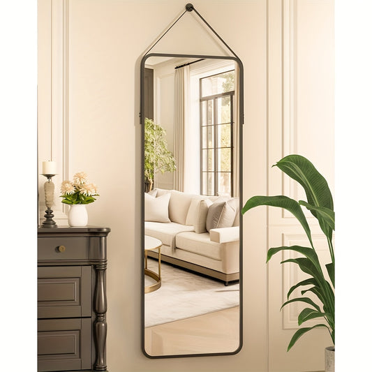 Antok 16"x48" Full-Length Wall Mirror, Rectangular Glass Body Mirror with Sleek Aluminum Frame for Bedroom or Bathroom, Modern Minimalist Design, Easy Wall-Mounted Installation, Bathroom Decor