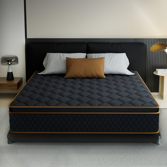 10in/12in Twin, Full, Queen, King, Mattress Memory Foam And Spring, Hybrid Mattress, Medium Firmness, Lumbar Support, for Home Rooms, Hotels, Boxed, Plush Mattress, Single Bed Frame with Mattress, Mattress Single Size, Foldab