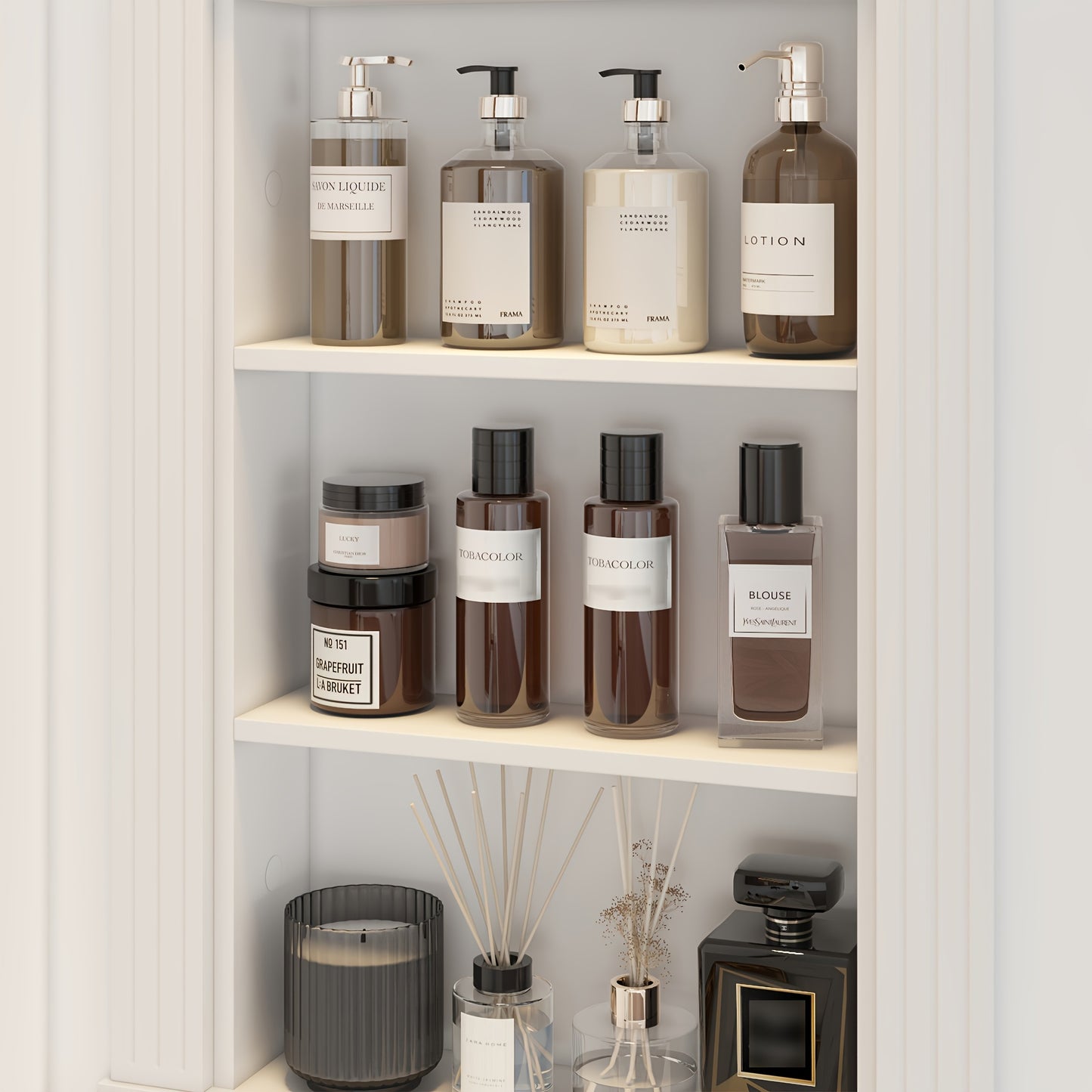 Recessed Shower Niche With Shelf, Recessed Shower Cabinet With 3 Shelves, No Tile Needed, Furniture For Home, Niche Shower For Bathroom Storage, Over-Mounted Installation, White