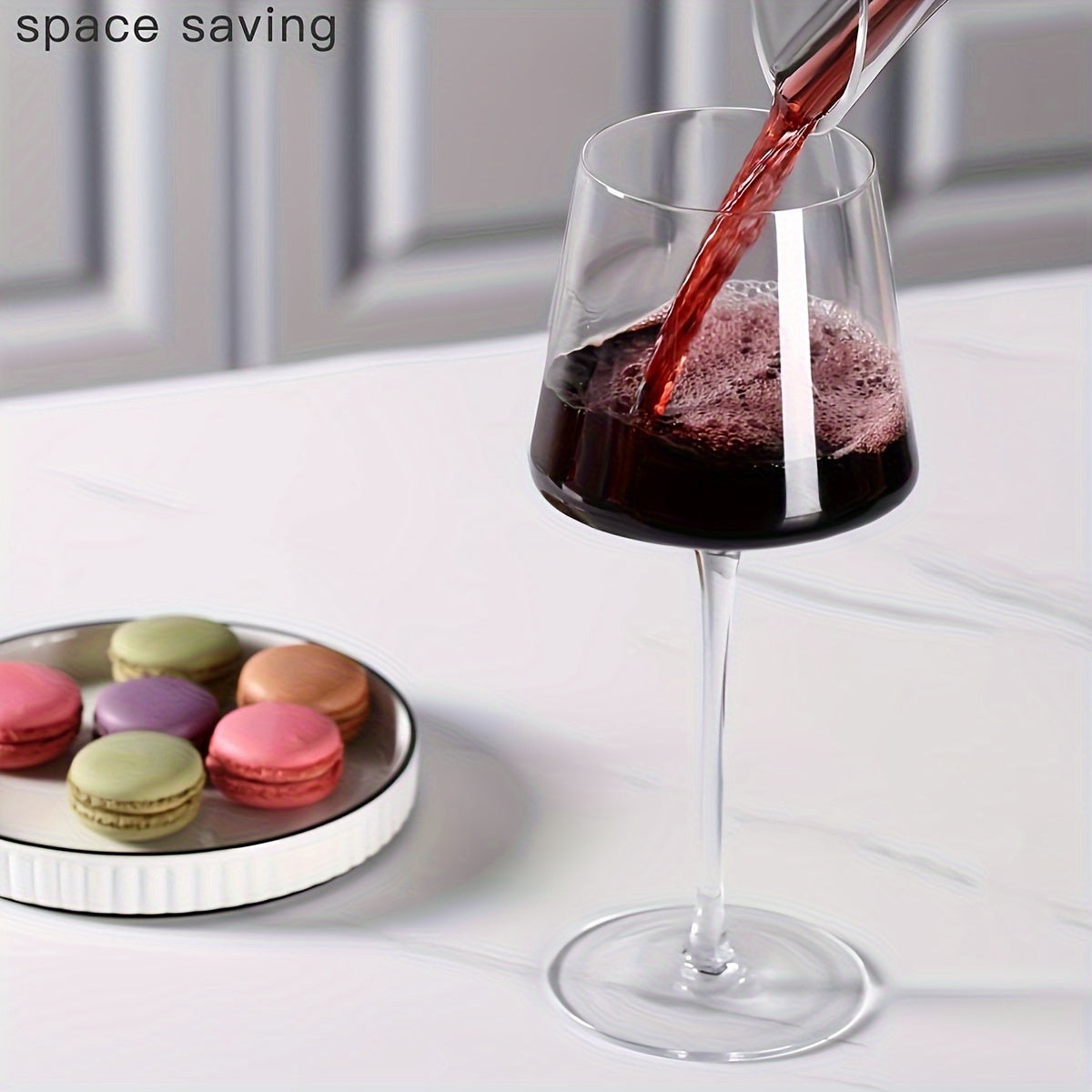 White Wine Glasses Set of 6, 18 oz Clear Hand Blown Crystal Wine Glasses Tall Long Stem Modern Wine Glasses, Unique square wine glasses with flat bottom For Cabernet, Burgundy