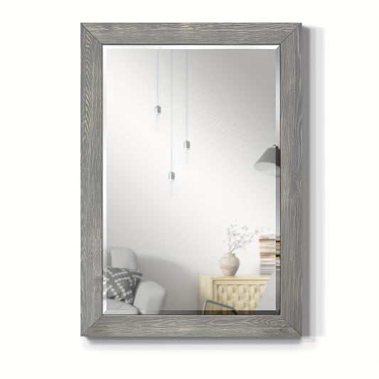 1pc Large Bohemian Full-Length Mirror with Gray Wood Frame - Freestanding Vertical Rectangular Floor Mirror with Sturdy Base, Portable Design for Living Room, Bedroom, Bathroom - Rustic Farmhouse Decor, 41"L x 29"W or 61"L x