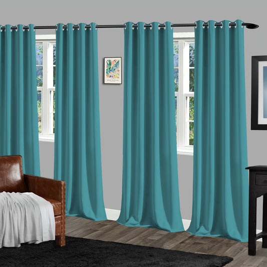[Solid Thermal Blackout Curtains] 4 Panels/Set Solid Thermal Insulated Blackout Grommet Curtains - Thermal Insulated Drapes for Bedroom Window