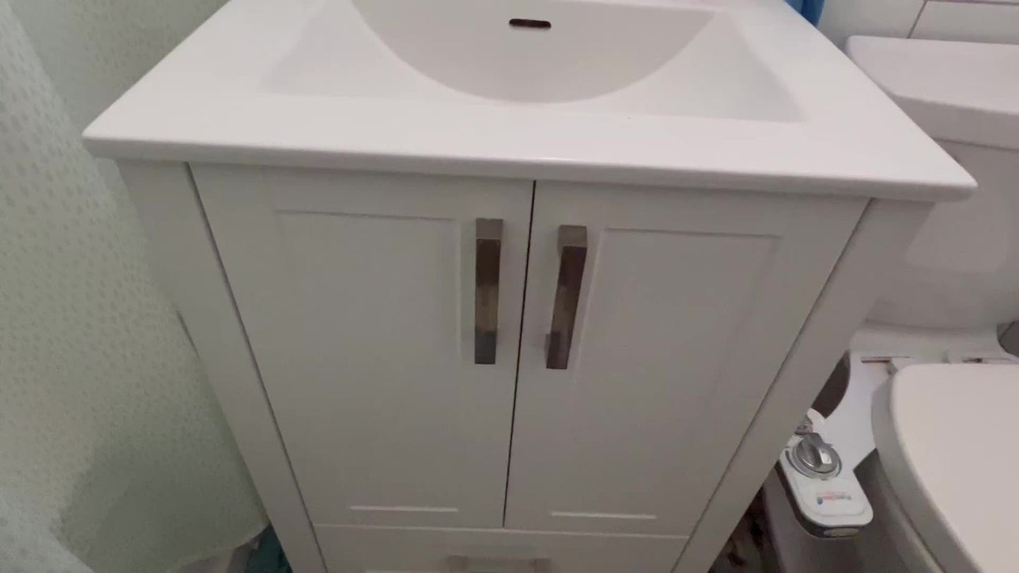 Bonnlo Pedestal Sink Cabinets with 2 Doors, Traditional Under Sink Storage Cabinets, 2-Door And Adjustable Shelves, Bathroom Vanity Storage