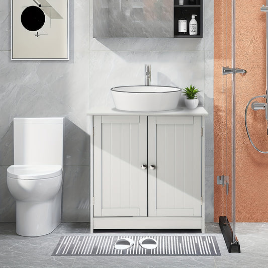 Bonnlo Pedestal Sink Cabinets with 2 Doors, Traditional Under Sink Storage Cabinets, 2-Door And Adjustable Shelves, Bathroom Vanity Storage