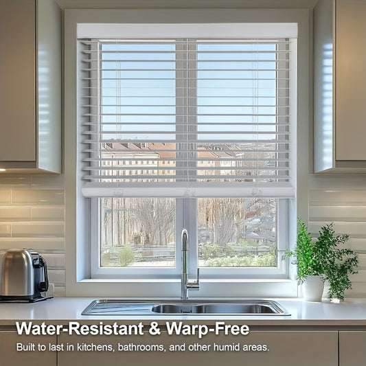 White 2" Cordless Window Blinds And Shades Made of Faux Wood