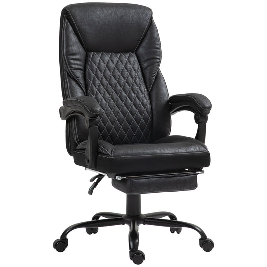 HOMCOM Executive Office Chair with Foot Rest, Big and Tall Ergonomic Desk Chair, Reclining Swivel Chair with High Back and Adjustable Height