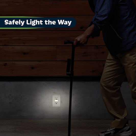 TOPGREENER LED Guide Light Receptacle with Automatic Daylight Sensor, Night Light Decorator Wall Outlet, Wall Plates Included, 15A Tamper - Resistant Receptacle, Warm White LED, TGL215TR - W - 6PCS, White