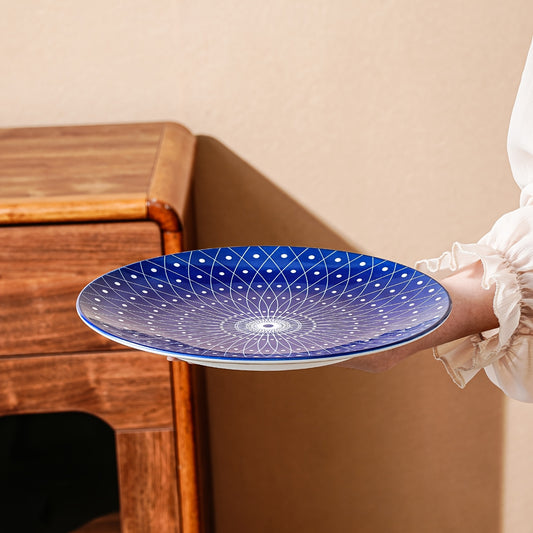 10.5 Inch Ceramic Dinner Plate 6pcs Set Set, Large Kitchen Ceramic Salad Tableware for Steak, Pancakes, Pizza, Pasta, Scratch Resistant, Microwave Oven Dishwasher Safe, Birthday New Year Couple Gift