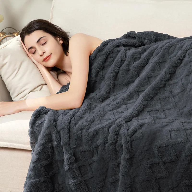 Soft Cozy Velvet Taffeta Blanket, Warm for Bed Sofa Office, Elegant Home Decor, Perfect Gift for All, Durable and Double-sided