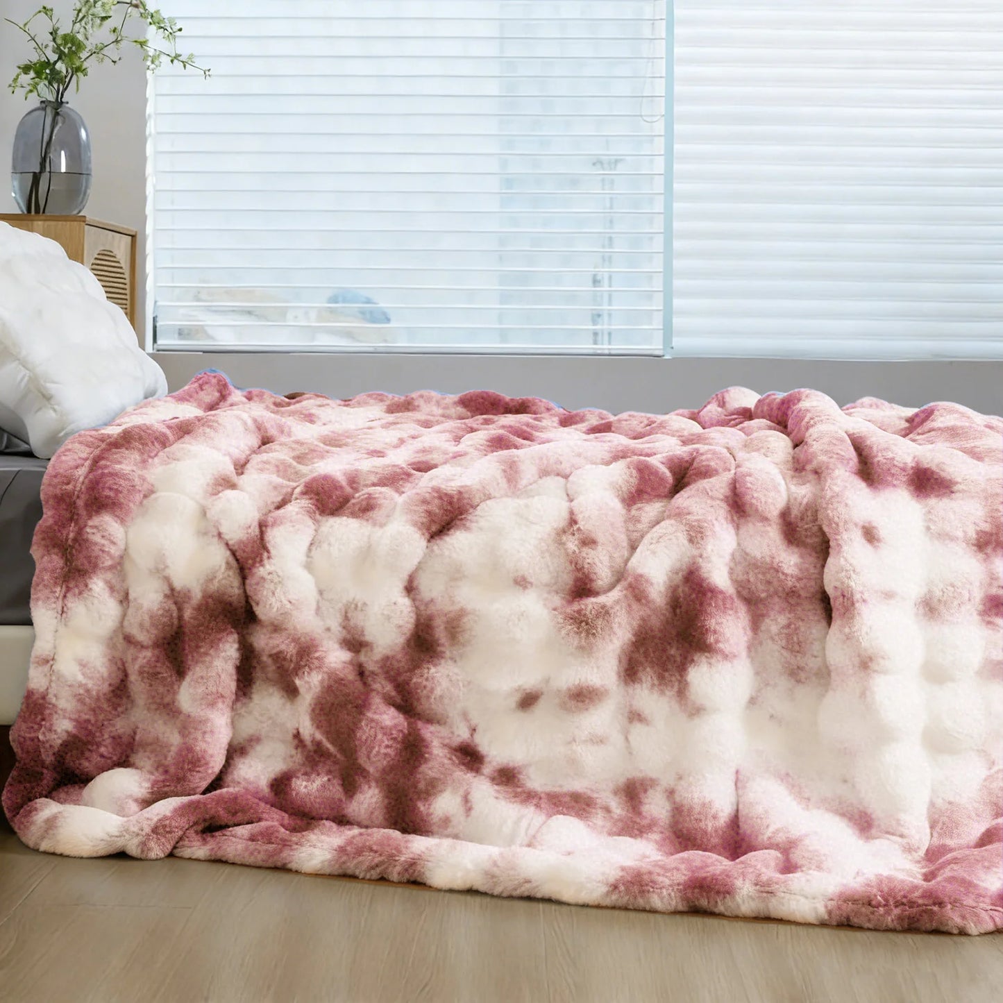 Soft Cozy Faux Fur Rabbit Blanket, Warm Thick for Bed Sofa Office, Elegant Home Decor, Perfect Gift, Durable and Versatile