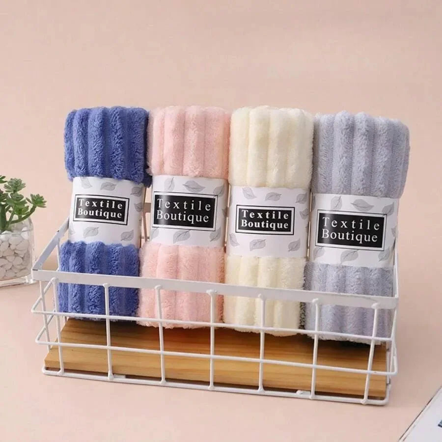 4pcs  Design Towel Set, Size: 13.7inch*29.5inch, Soft & Super Absorbent Quick Dry, Rayon Knitted Fabric, Bath Towel & Face Towel