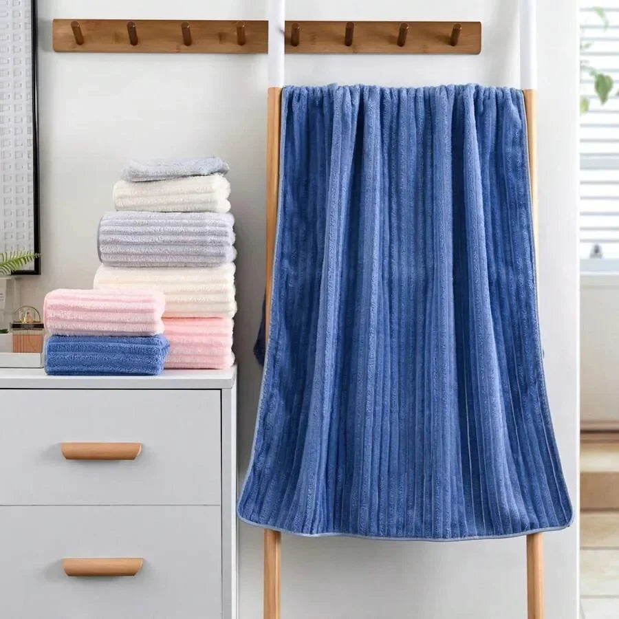 4pcs  Design Towel Set, Size: 13.7inch*29.5inch, Soft & Super Absorbent Quick Dry, Rayon Knitted Fabric, Bath Towel & Face Towel