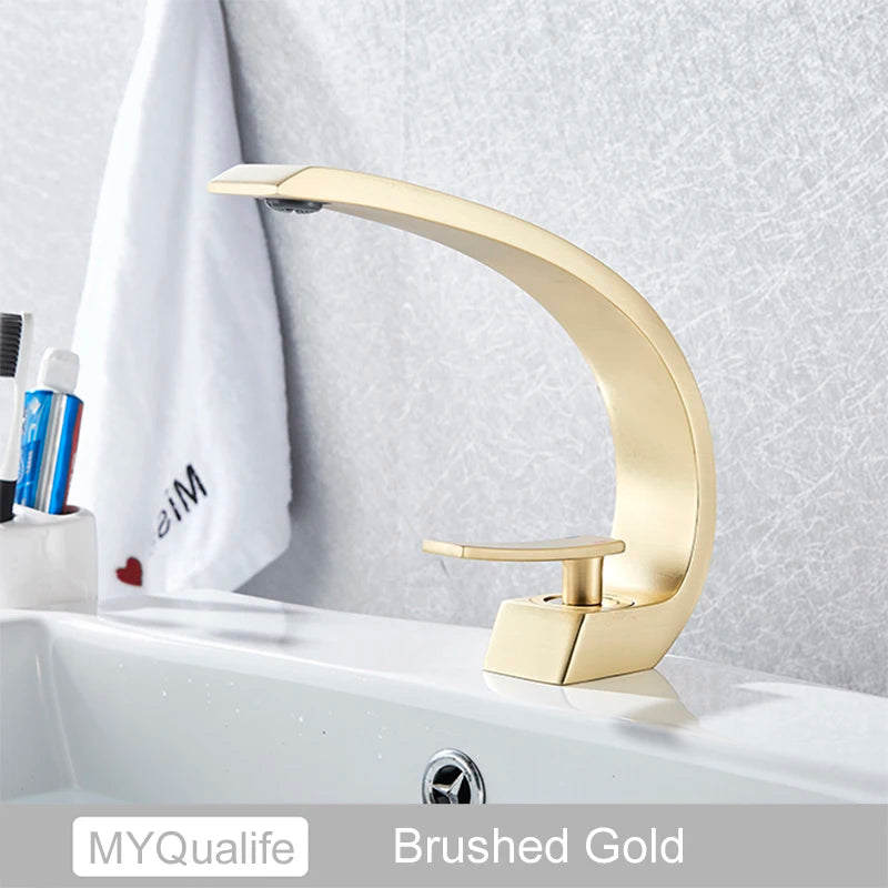 Chrome Basin Faucet  Washing Basin Mixer Deck Mounted Cold and Hot Bathroom Faucet